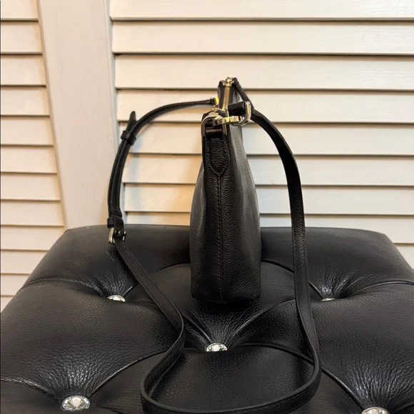 Kate Spade Black Pebbled Leather Crossbody | Gold Hardware | Small Bag - Picture 3 of 6